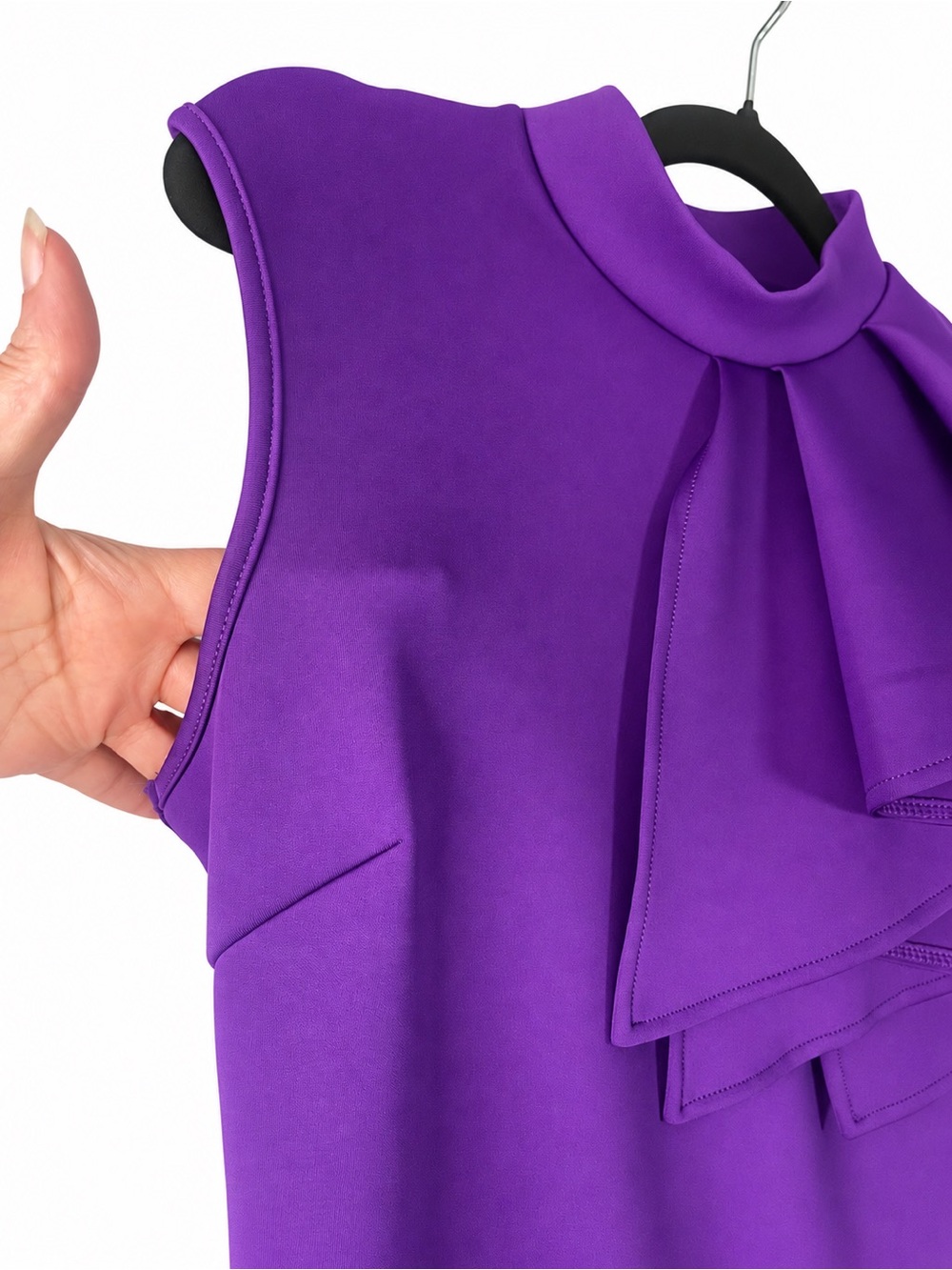 Purple One-Shoulder Ruffle Midi Dress - Picture 5 of 13